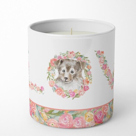 Carolines Treasures 3.75 x 3.25 in. Unisex Sheltie No.8 Love 10 oz Decorative Soy Candle WDK4491CDL